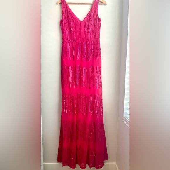 Goddiva Hot Pink Sequin Gown - Picture 1 of 4